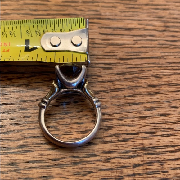 Vintage Jay King 925 and 18k marked designer ring w citrine solitaire sz 6 - Picture 10 of 10